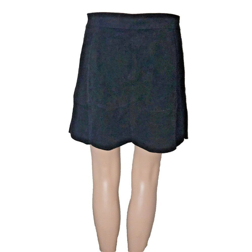 AMERICAN EAGLE OUTFITTERS Snap-Front A-Line black Suede Skirt Women's Size 8 - Picture 5 of 6